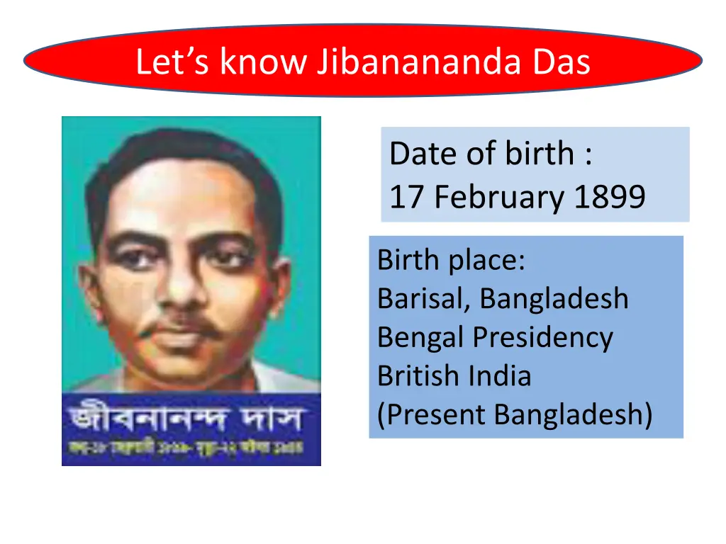 let s know jibanananda das