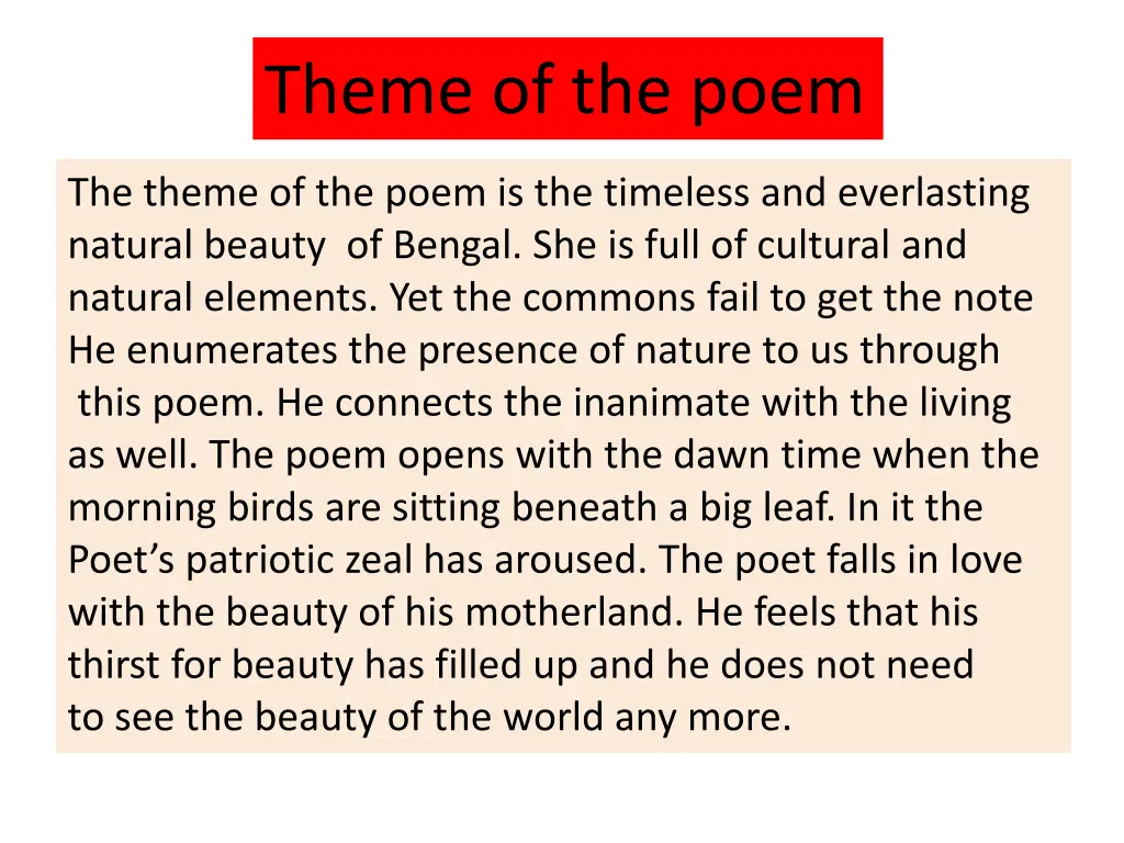 theme of the poem