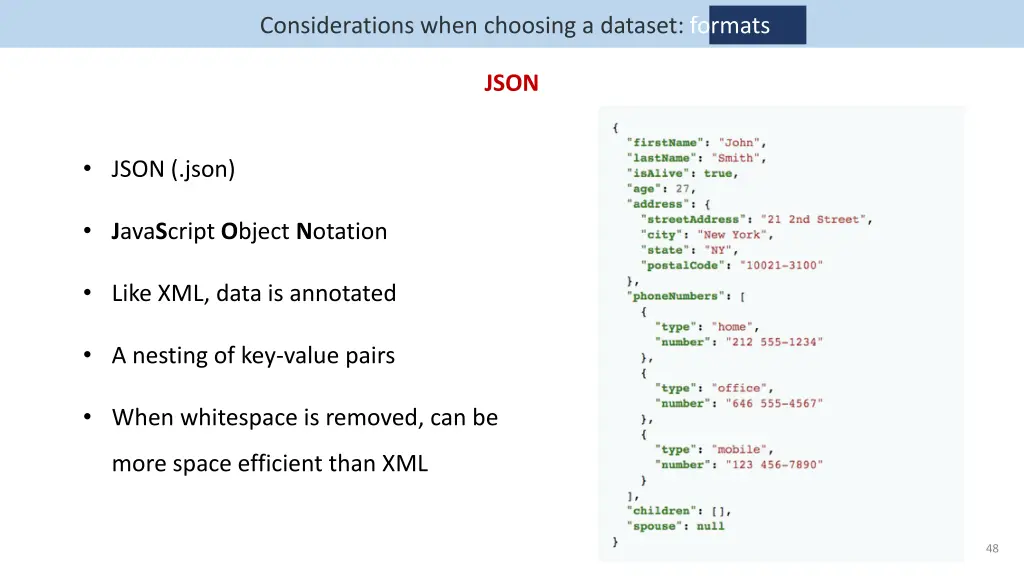 considerations when choosing a dataset formats 4