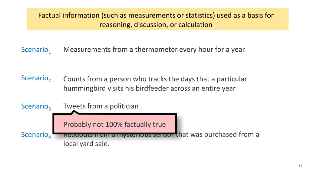 factual information such as measurements 2