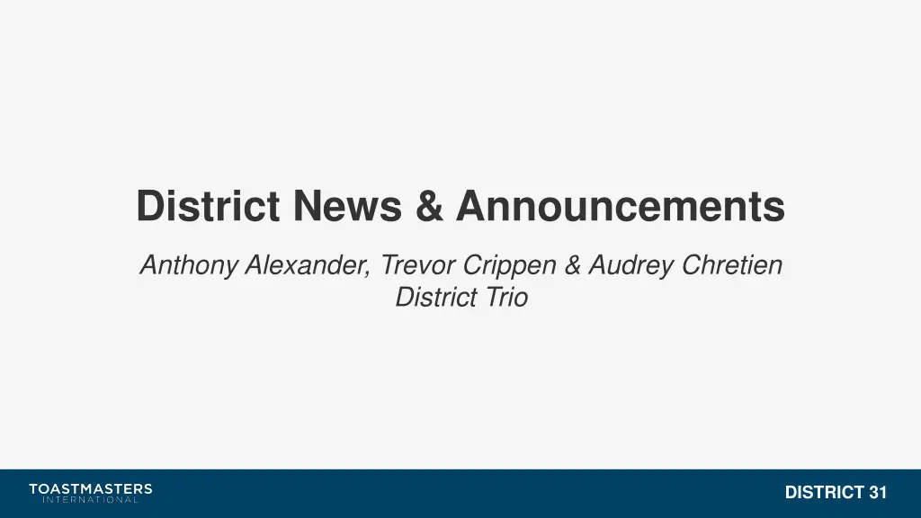 district news announcements