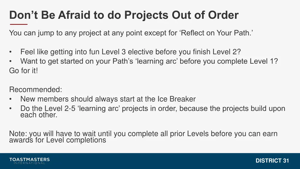 don t be afraid to do projects out of order