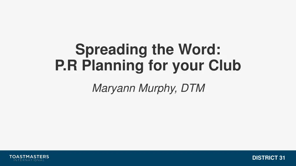 spreading the word p r planning for your club