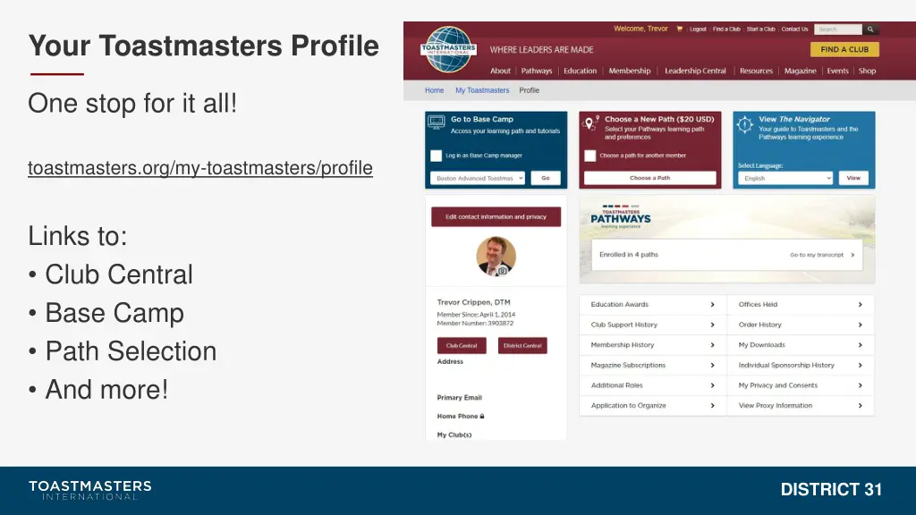 your toastmasters profile