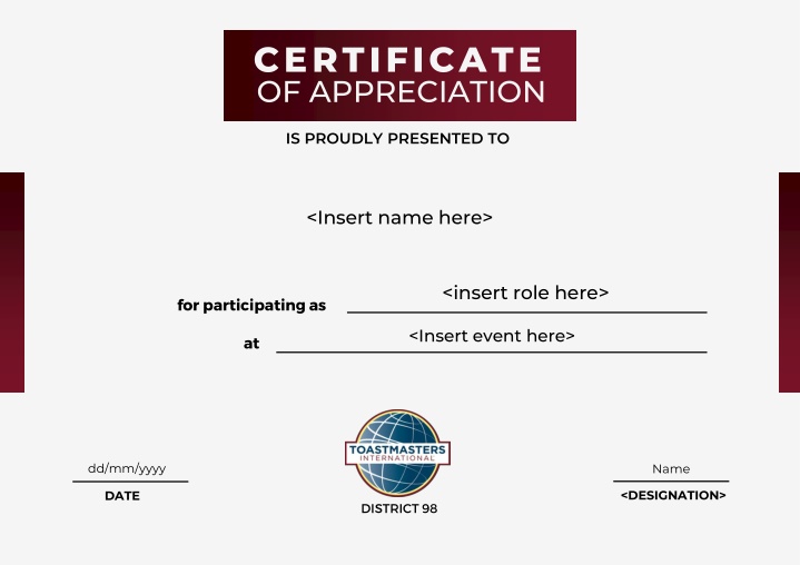 certificate of appreciation