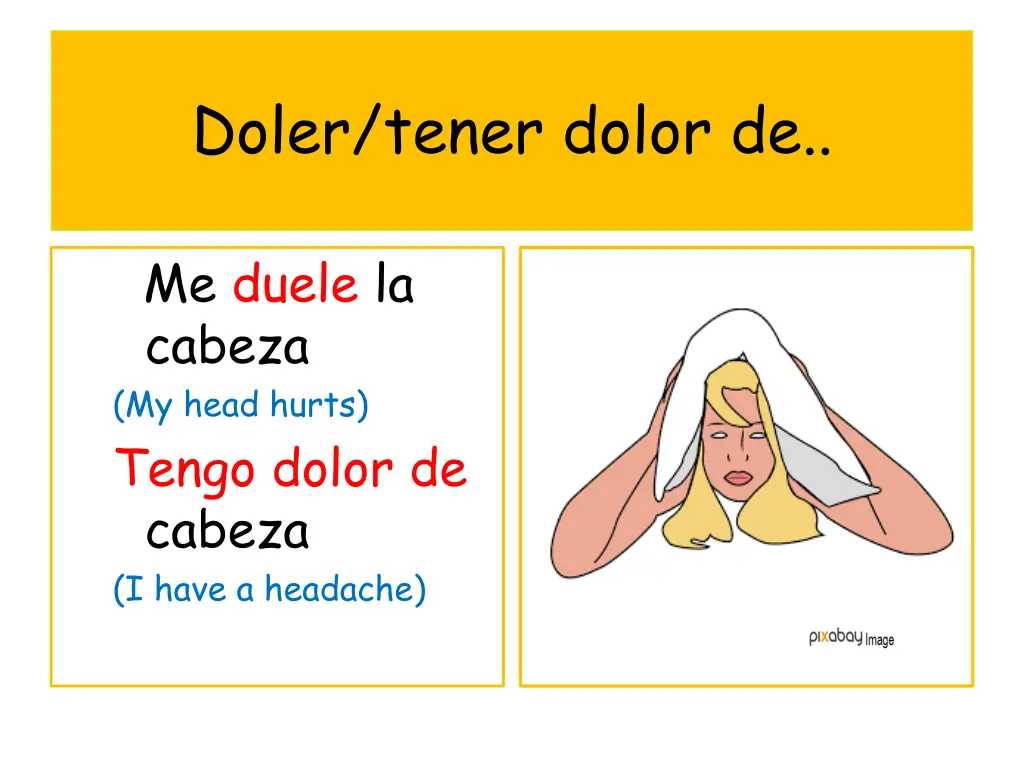 doler tener dolor de