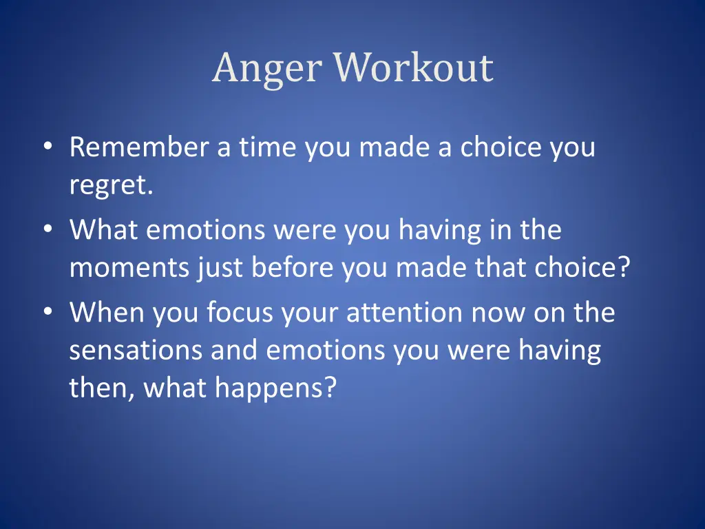 anger workout