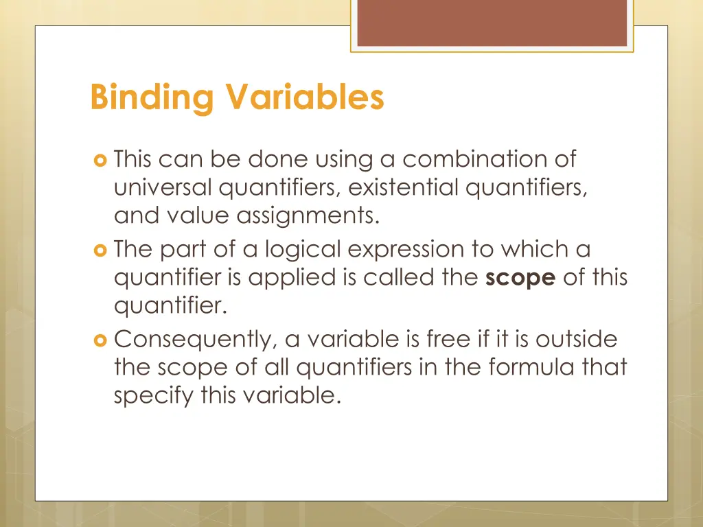 binding variables 1