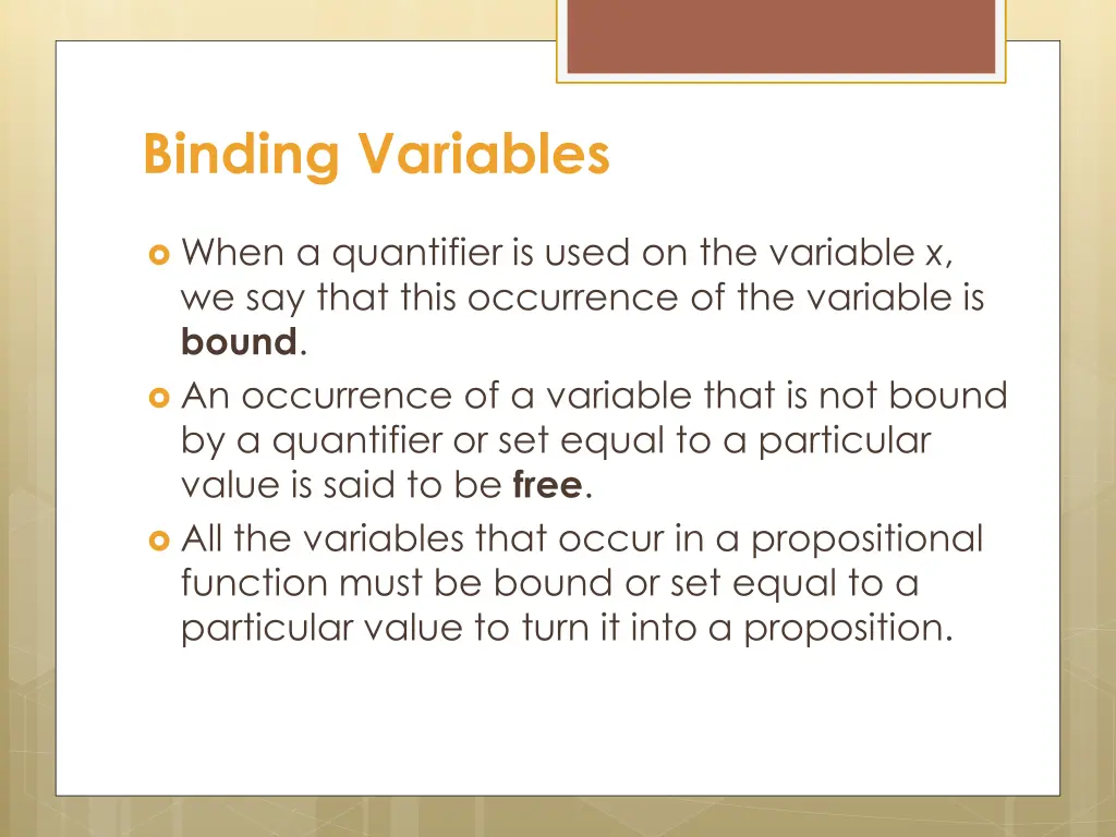 binding variables