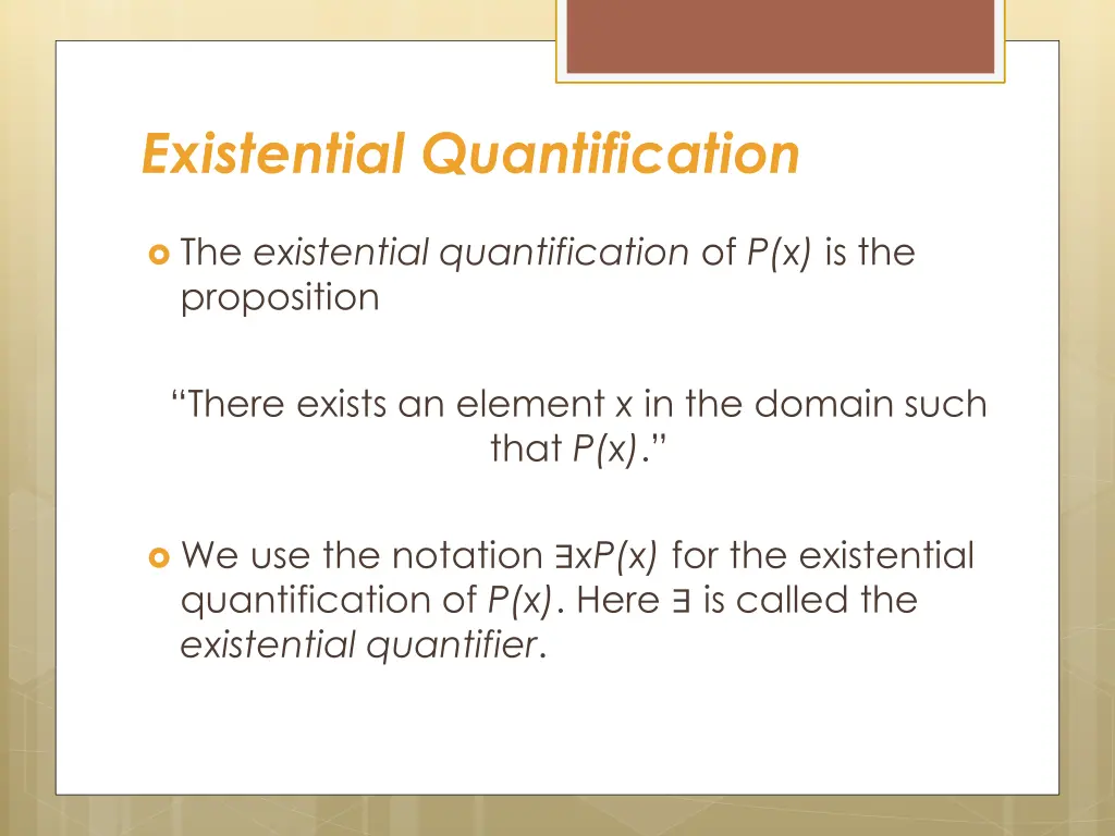 existential quantification