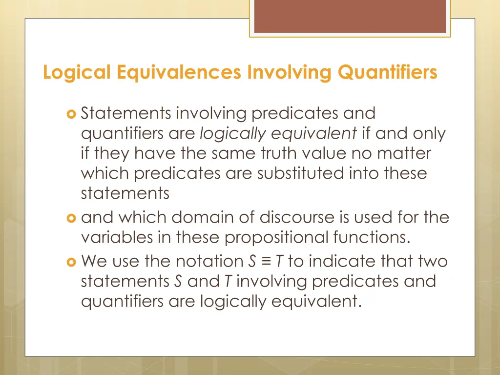 logical equivalences involving quantifiers