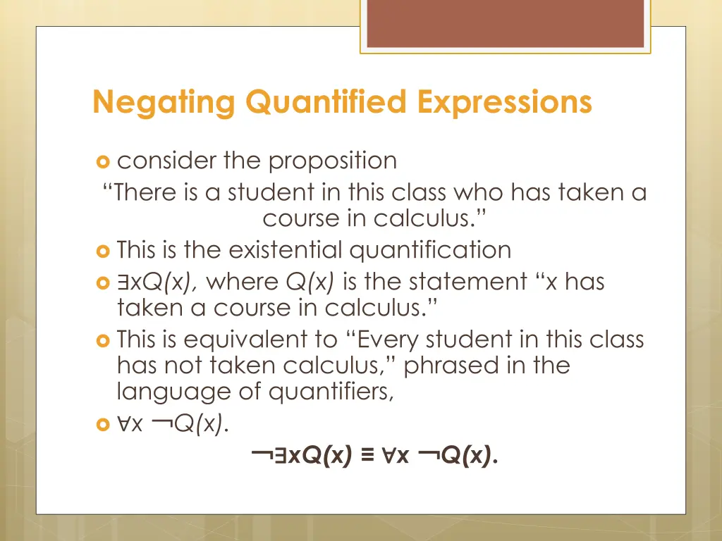 negating quantified expressions 1