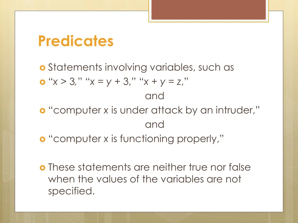 predicates