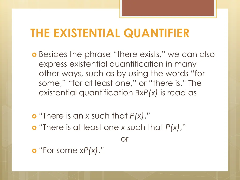 the existential quantifier 1