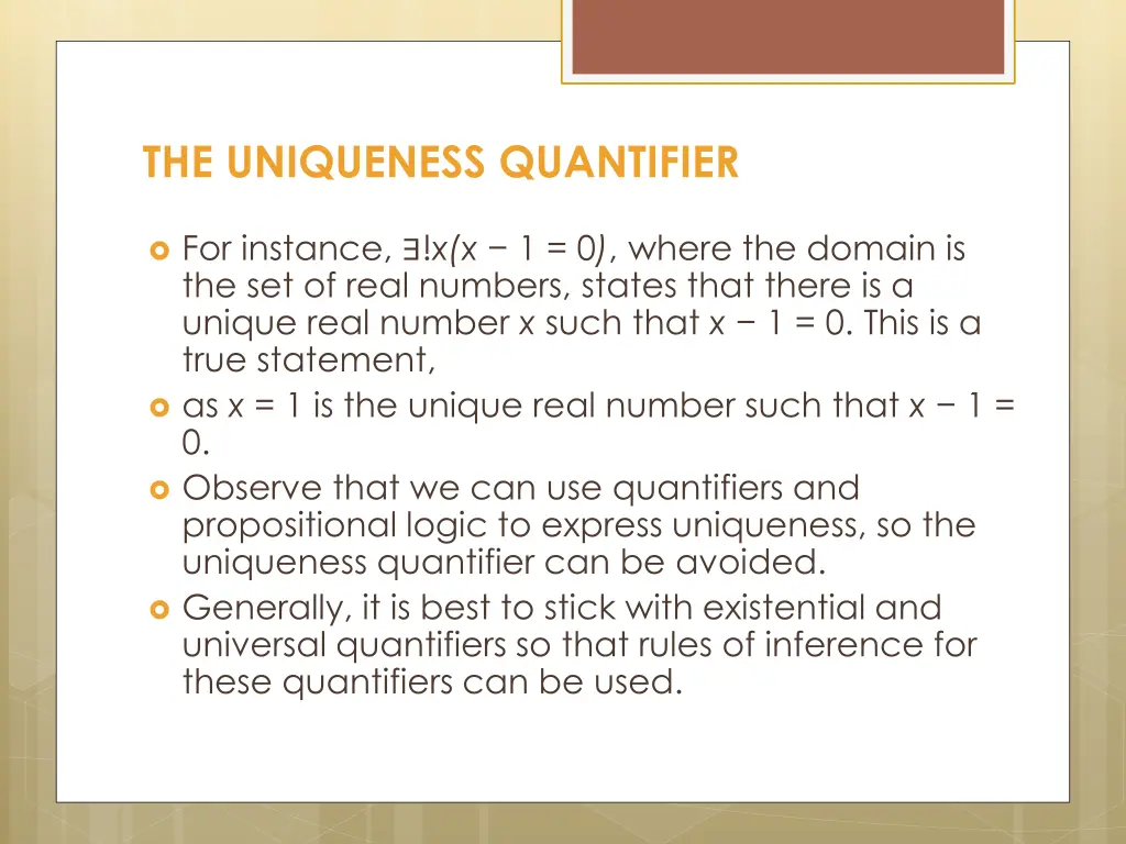 the uniqueness quantifier 1