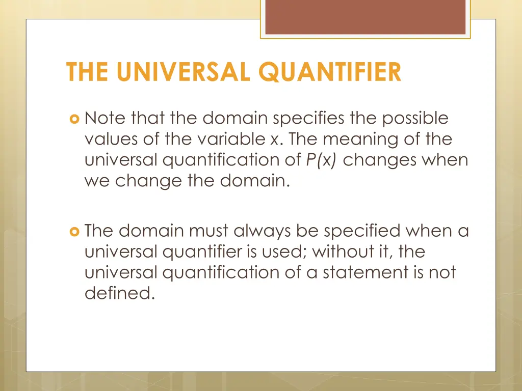 the universal quantifier 1