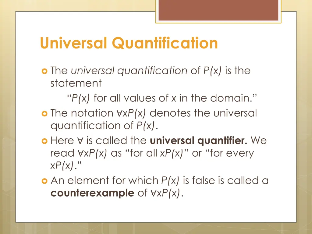 universal quantification