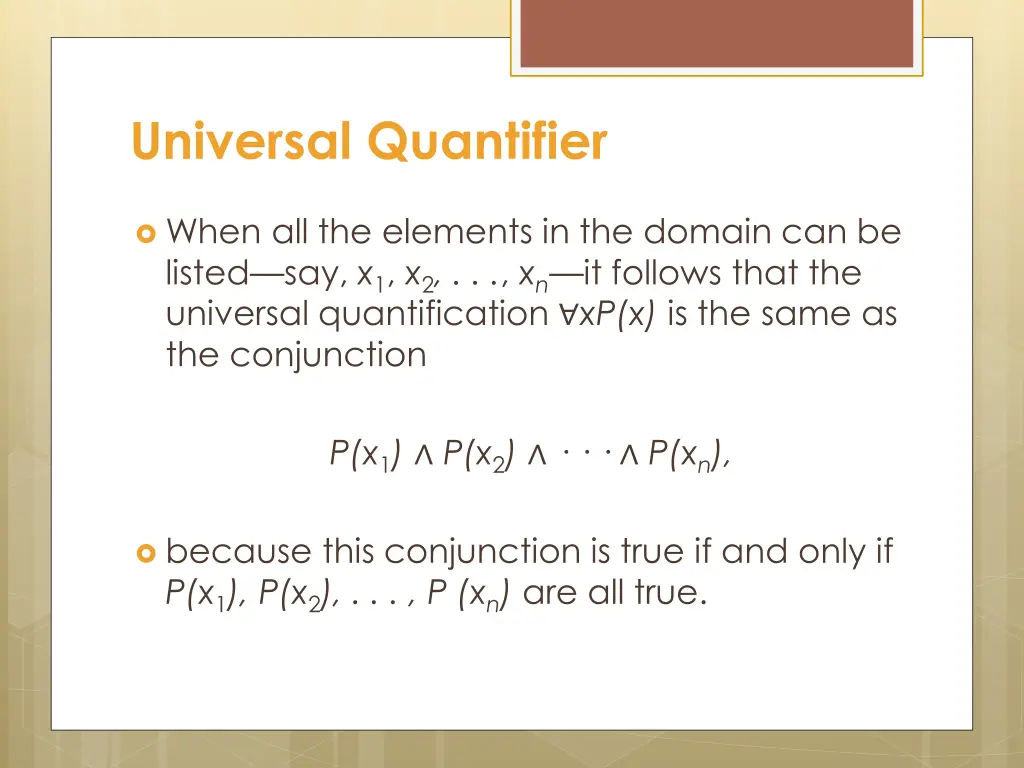 universal quantifier