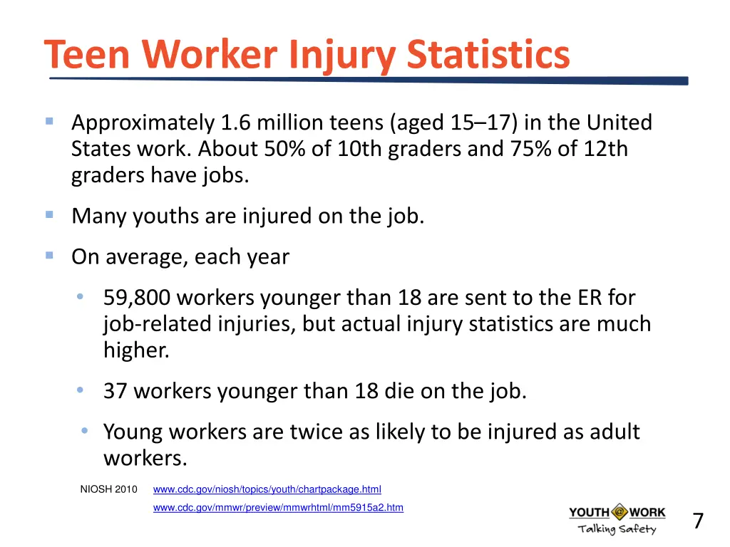 teen worker injury statistics