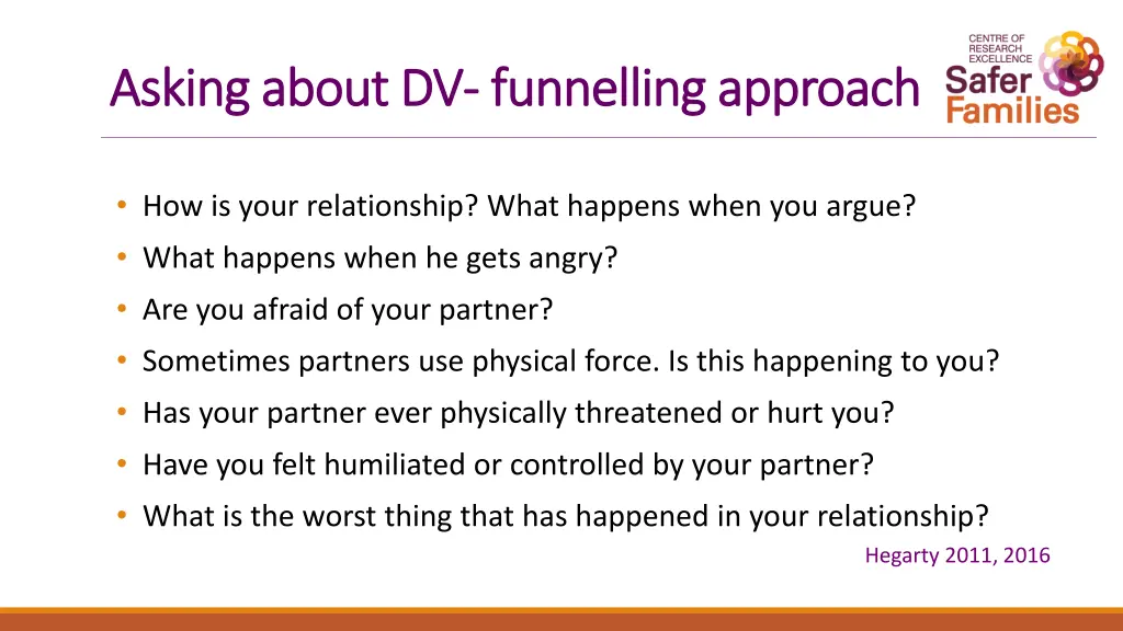 asking about dv asking about dv funnelling