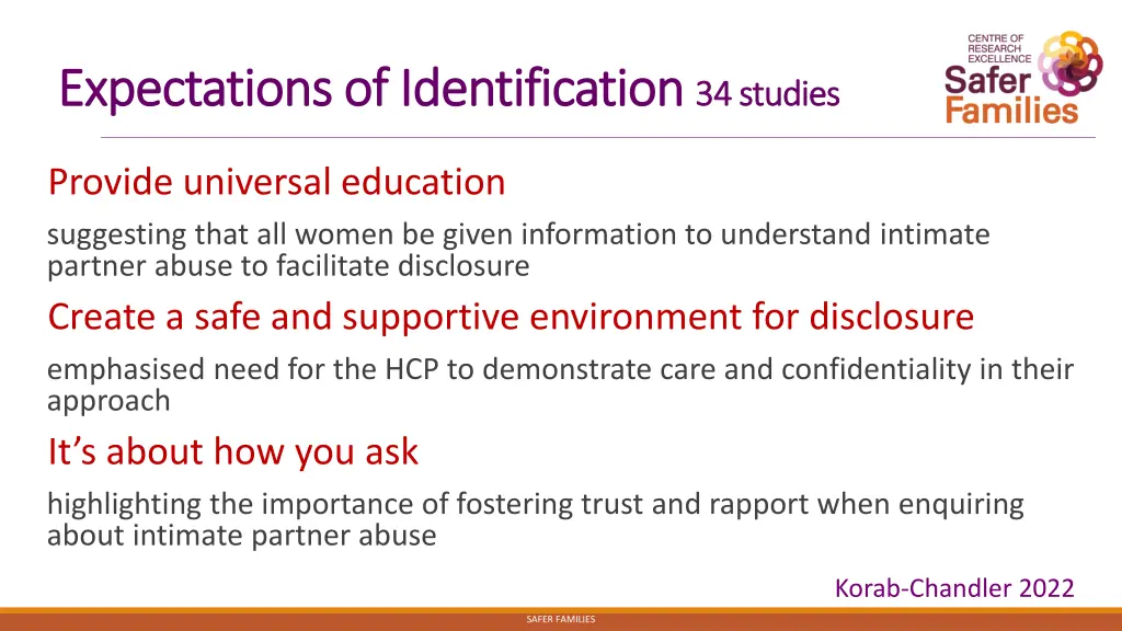 expectations of identification expectations