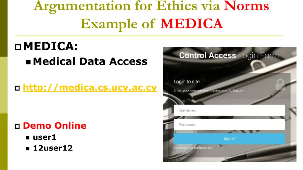 argumentation for ethics via norms example