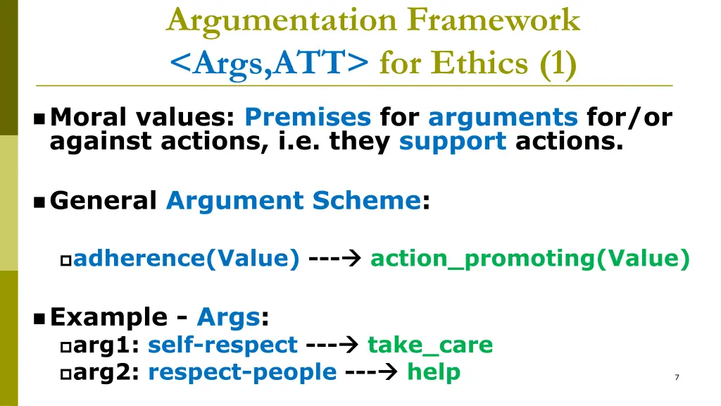 argumentation framework args att for ethics 1