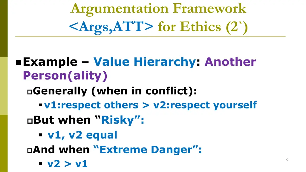 argumentation framework args att for ethics 2