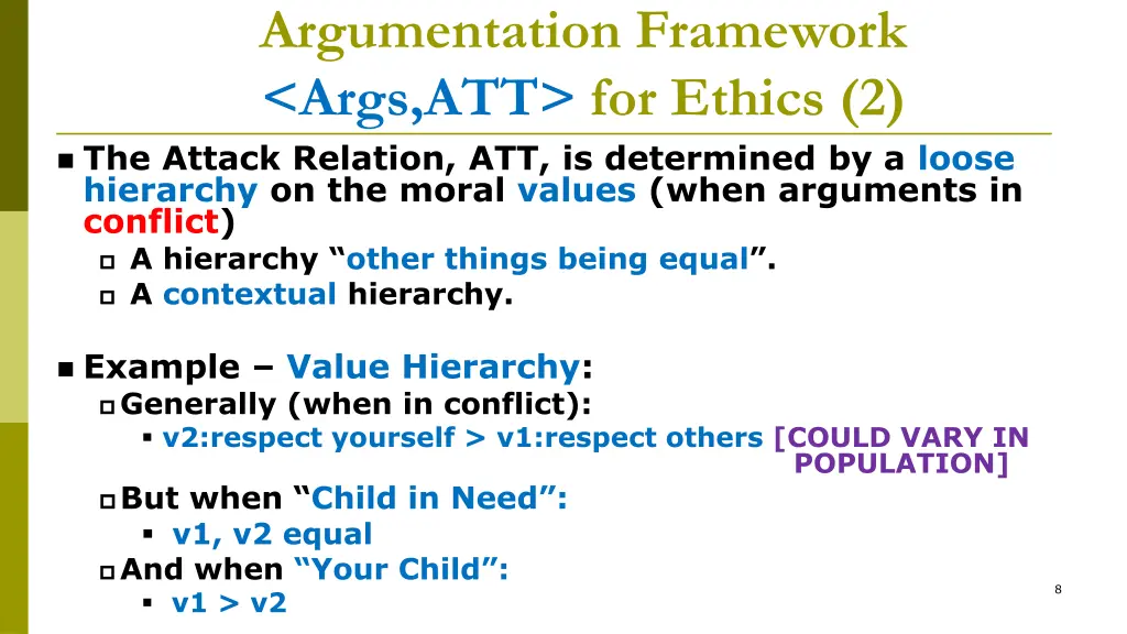 argumentation framework args att for ethics