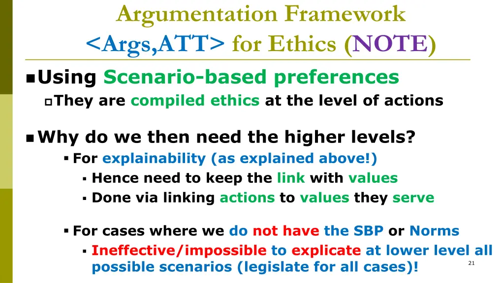 argumentation framework args att for ethics note