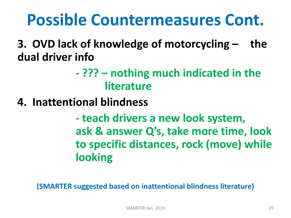 possible countermeasures cont