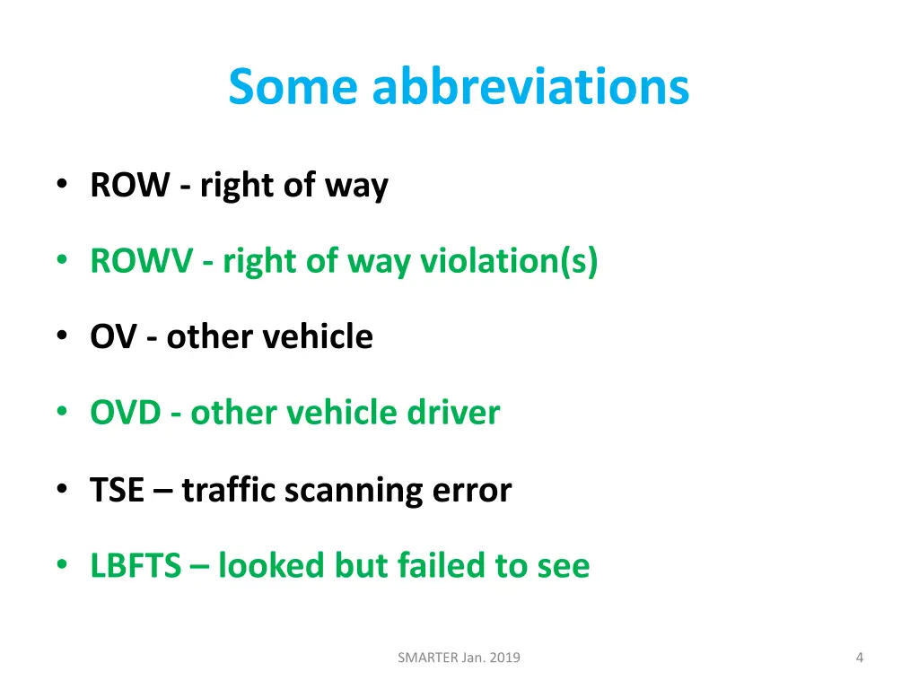 some abbreviations