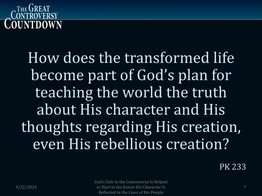 how does the transformed life become part