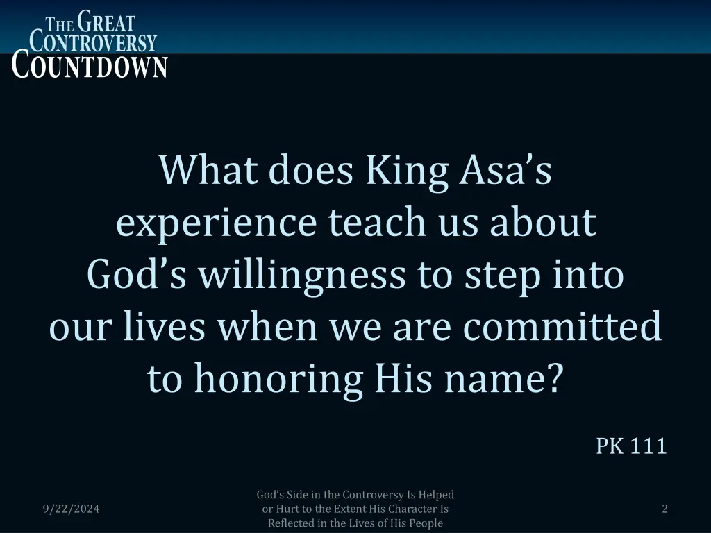 what does king asa s experience teach us about