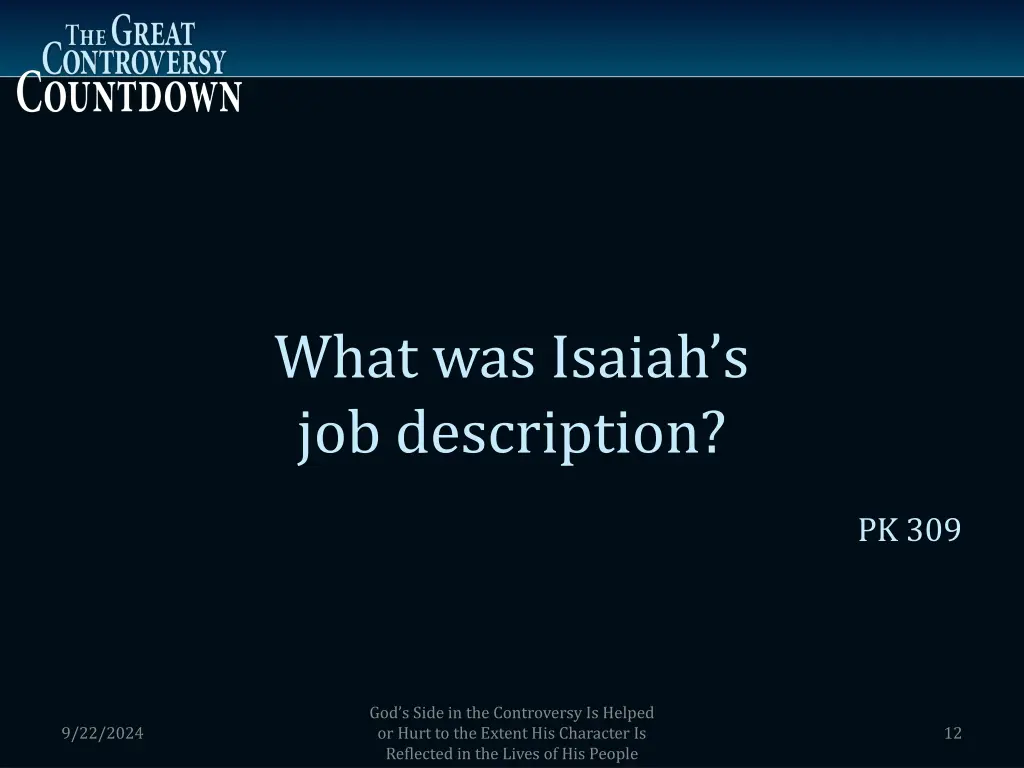 what was isaiah s job description