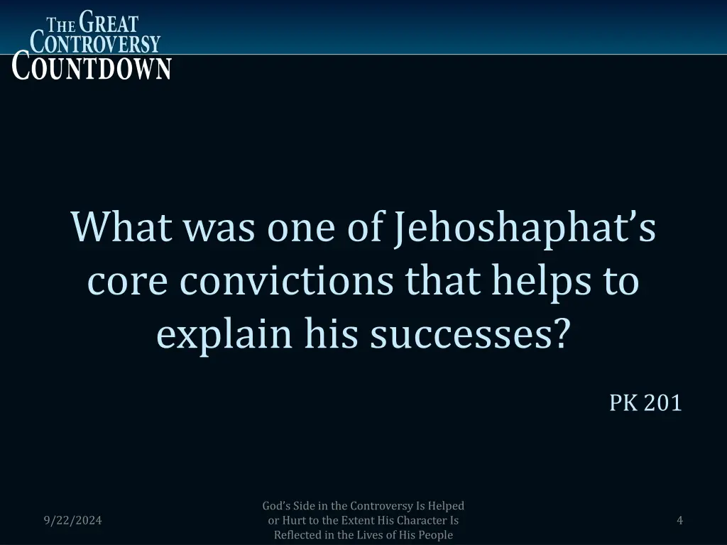 what was one of jehoshaphat s core convictions