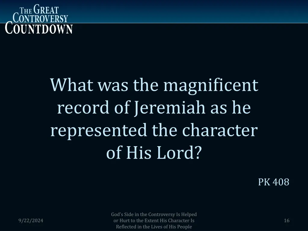 what was the magnificent record of jeremiah