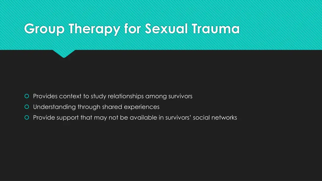 group therapy for sexual trauma