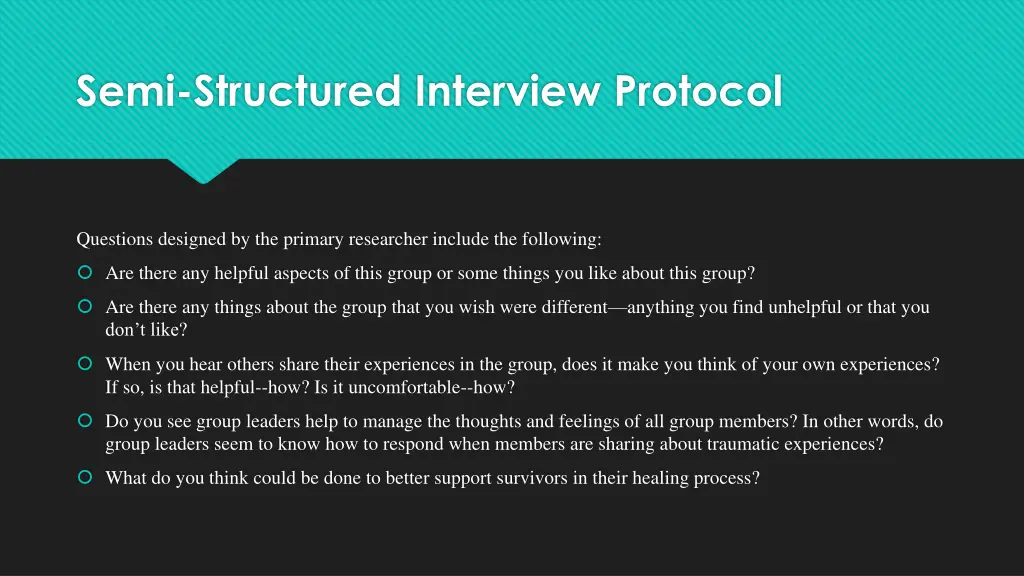 semi structured interview protocol