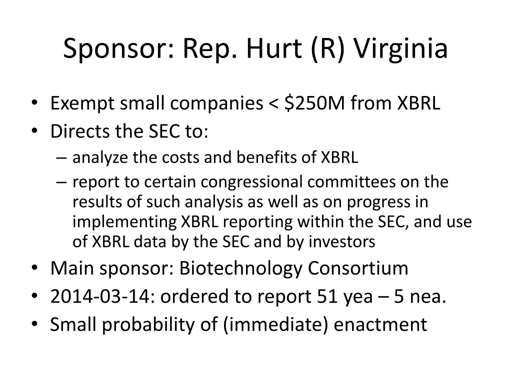 sponsor rep hurt r virginia