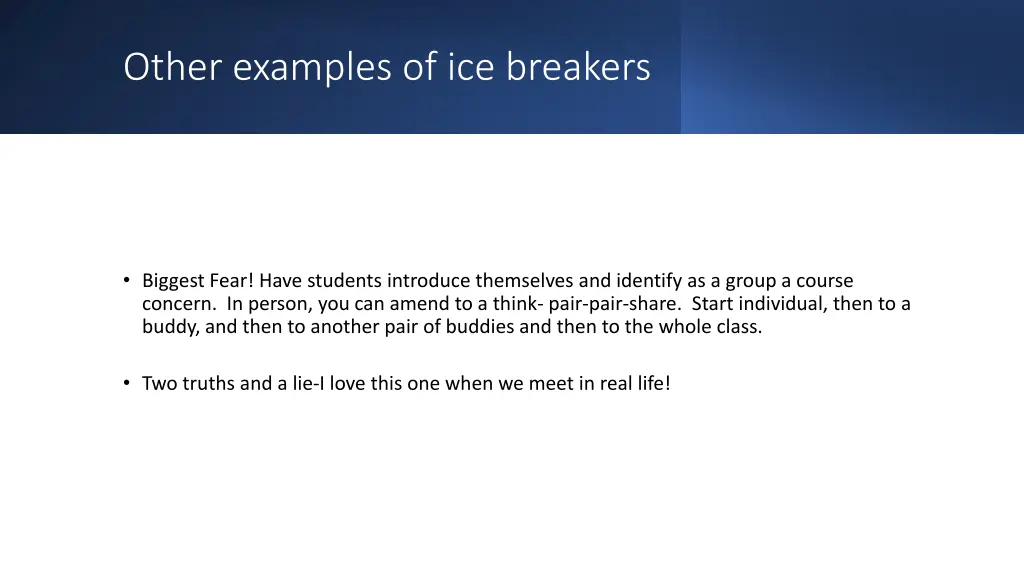 other examples of ice breakers