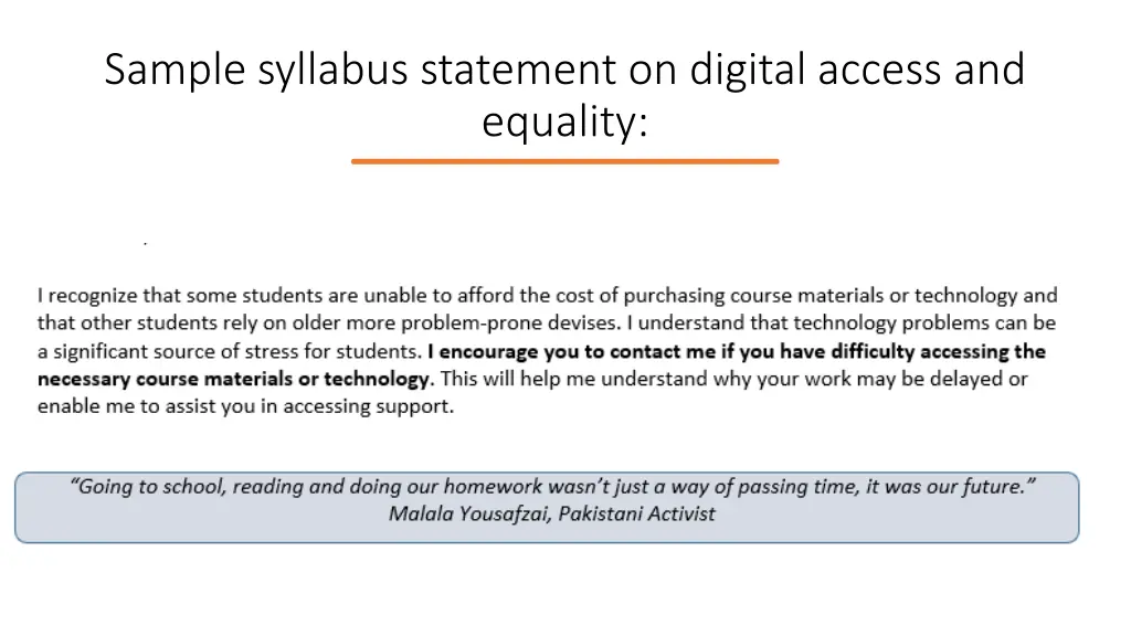 sample syllabus statement on digital access