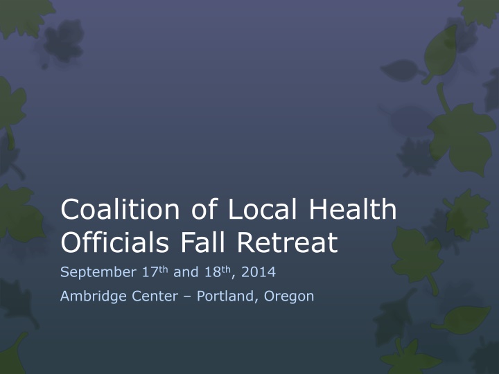 coalition of local health officials fall retreat