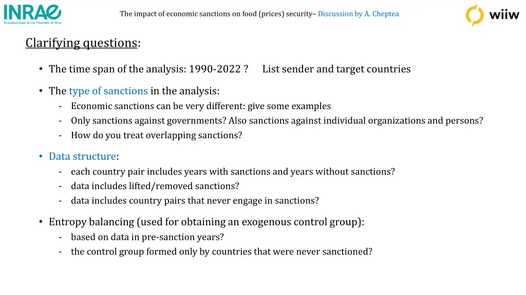 the impact of economic sanctions on food prices 1