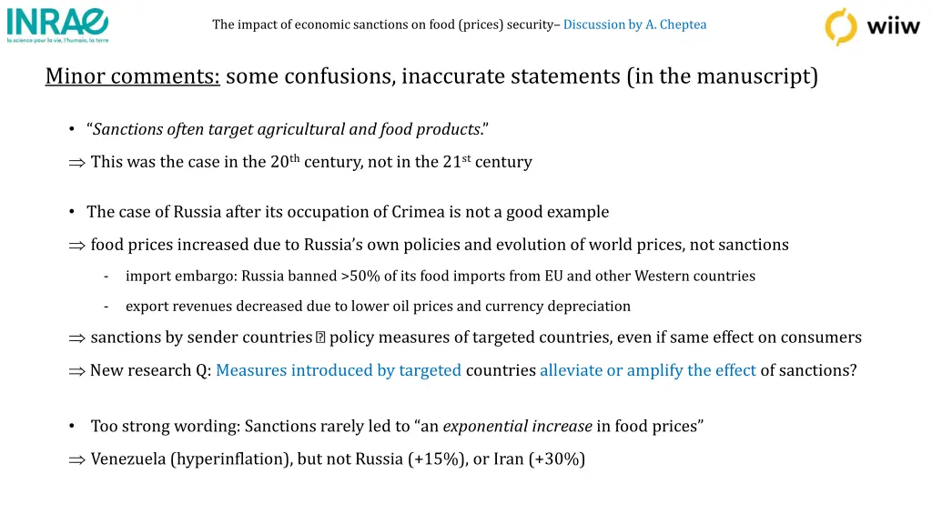 the impact of economic sanctions on food prices 10