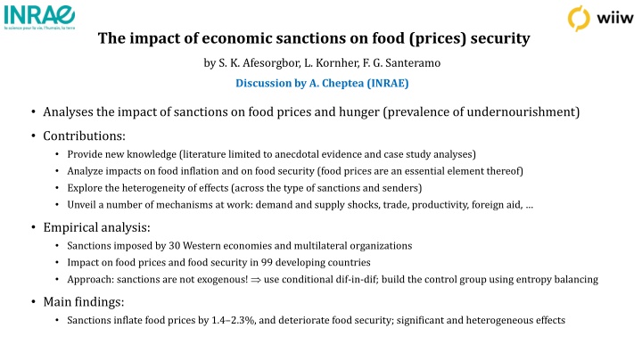 the impact of economic sanctions on food prices