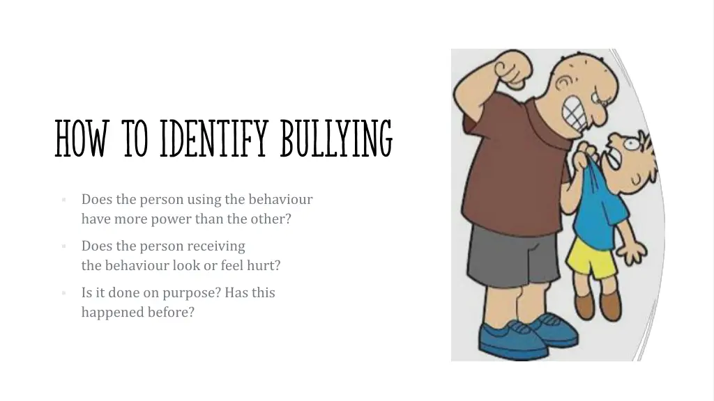 how to identify bullying