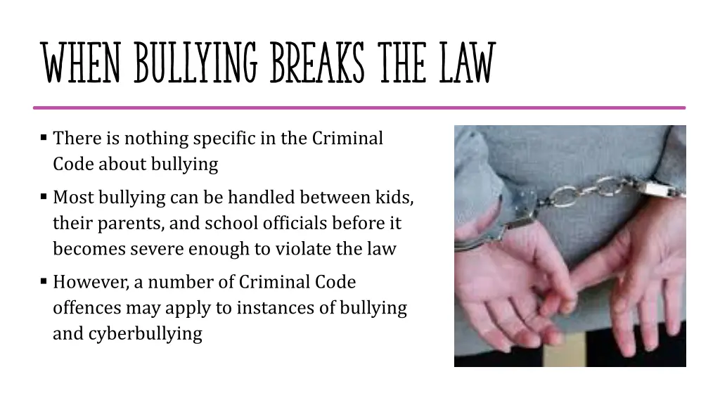 when bullying breaks the law