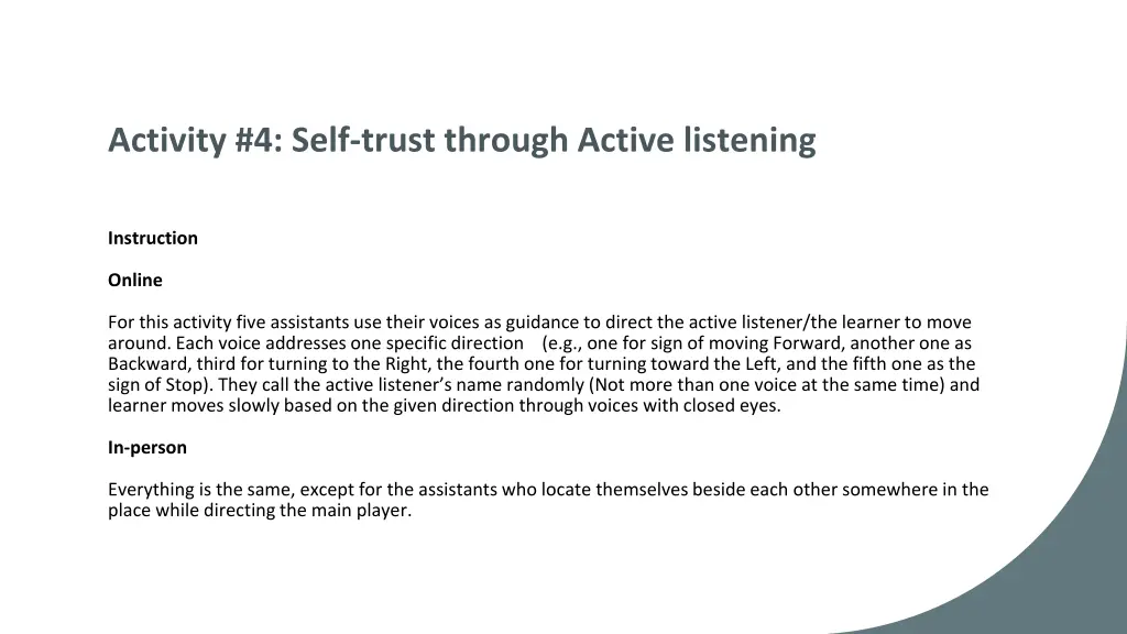 activity 4 self trust through active listening