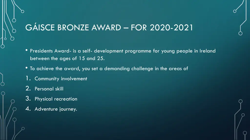 g isce bronze award for 2020 2021